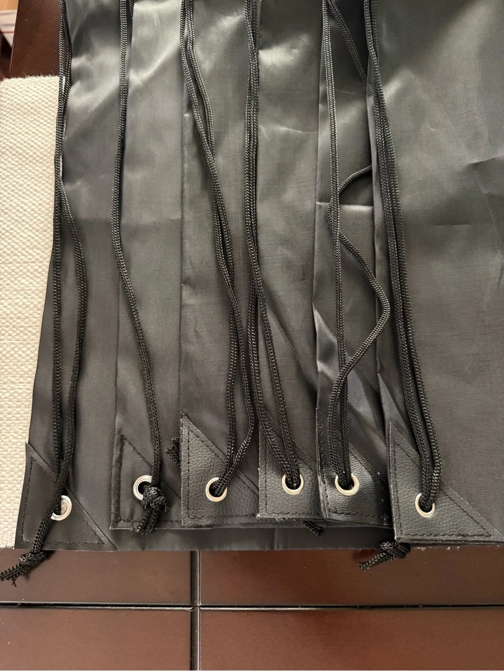 Black Drawstring Sack Multi-use Backpack - Unbranded- Bundle of 6